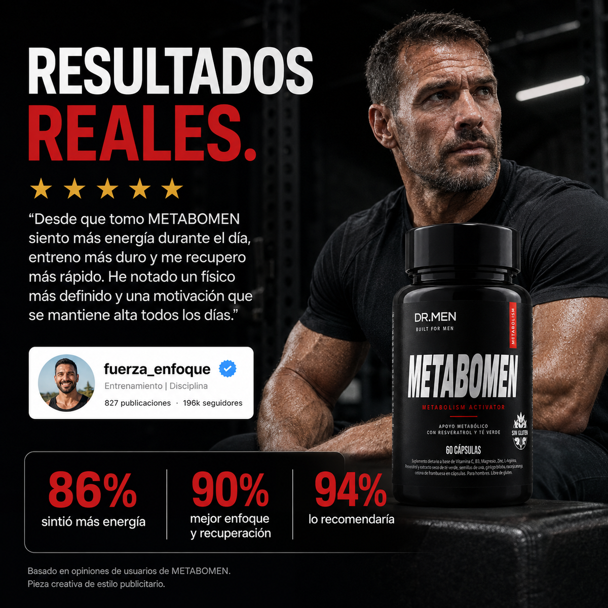 Metabomen | Fórmula todo en uno para la testosterona y la energía.