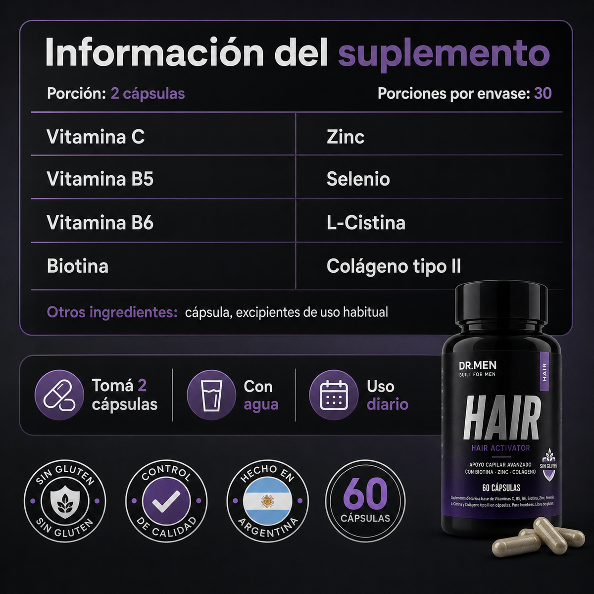 Hair Complex™ Suplemento Anticaída y Crecimiento