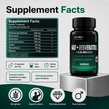 NAD+ + Resveratrol | Energía y regeneración celular