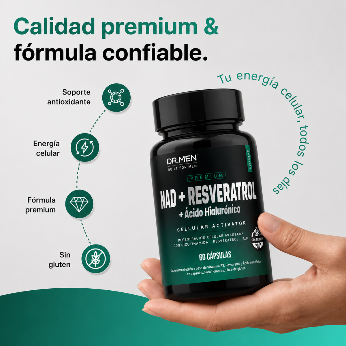 NAD+ + Resveratrol | Energía y regeneración celular